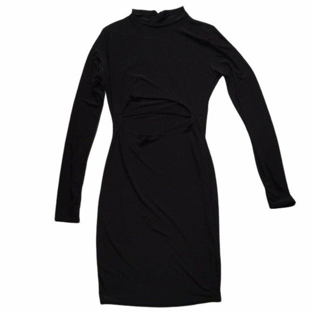 PrettyLittleThing Black Cut Out Dress NWOT Sz 0 - Picture 9 of 10